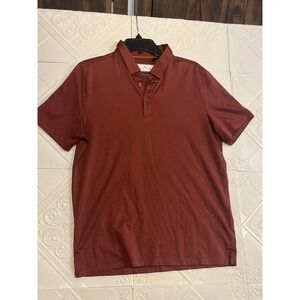 Modern Ambition Mens Short Sleeve Technical Polo Shirt Burgundy Red Textured M